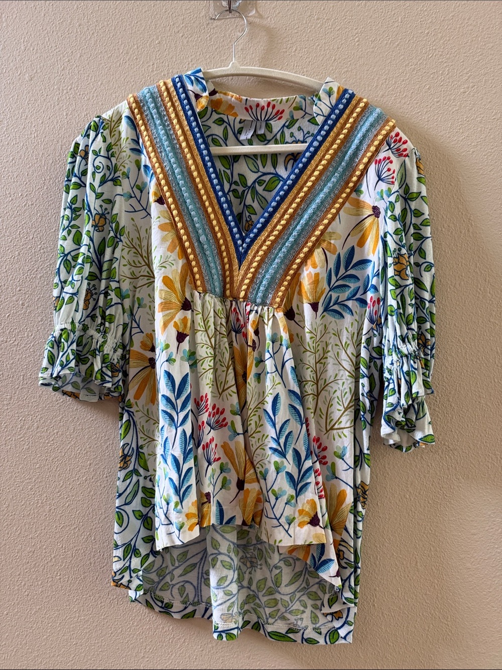 Anthropologie Blank London Boho V-Neck Embroidered Women’s Top